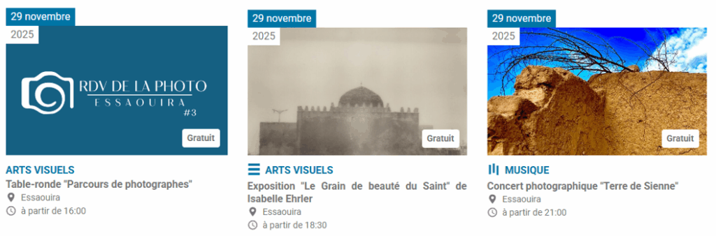 Programme 2025 RDV de la photo Essaouira