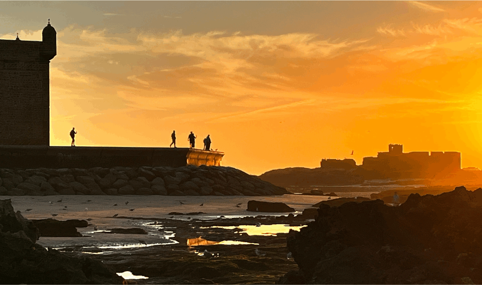 La Skala du port à Essaouira au coucher du soleil