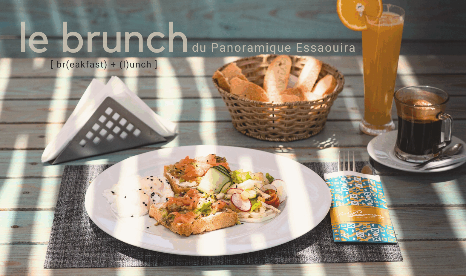 Photo de couverture d'un article sur les formules brunch au restaurant de plage le Panoramique à Essaouira