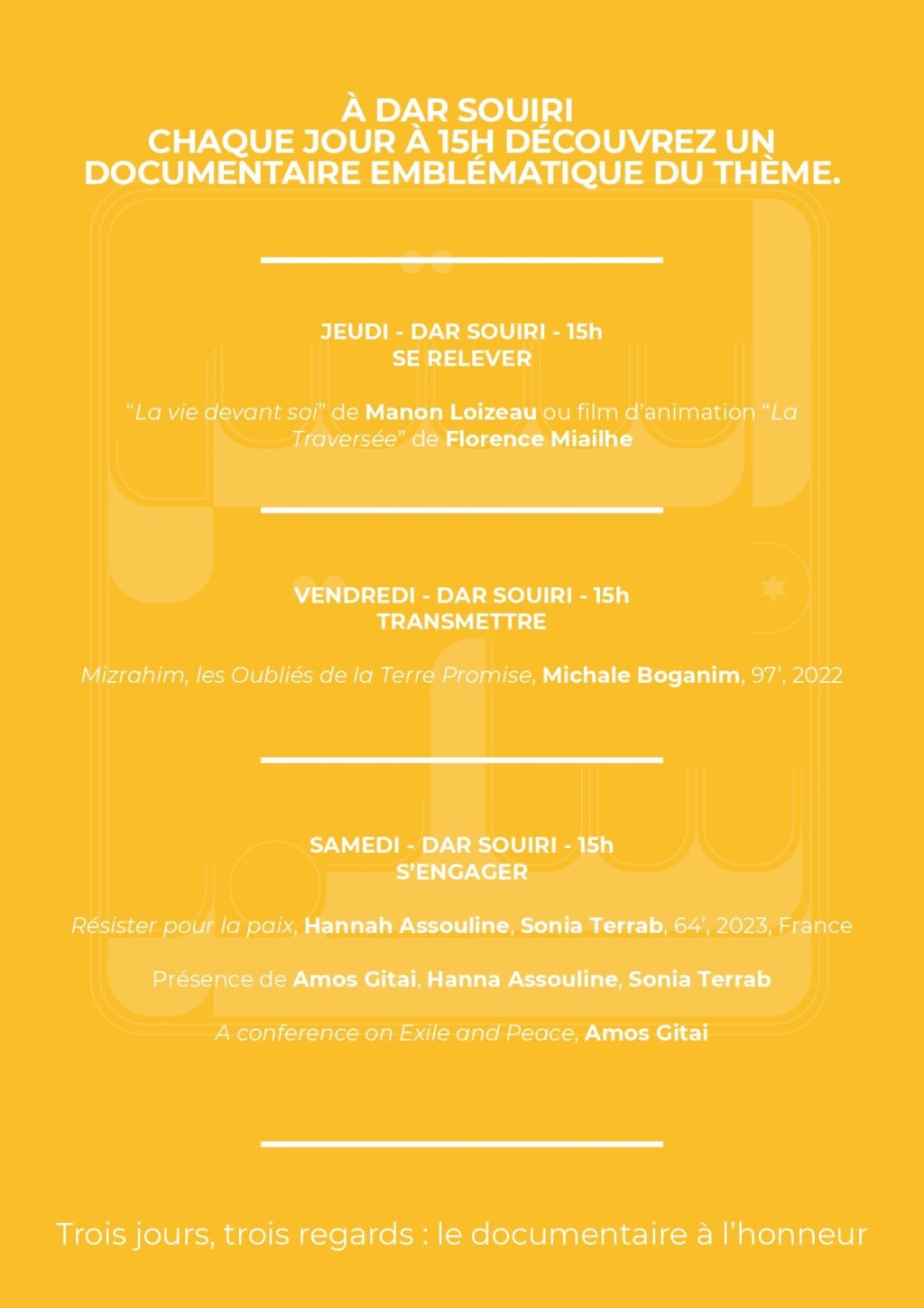 Programme Festival Esther & Salma 2025