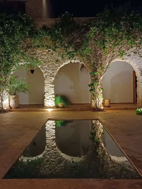 Patio by night Villa Ocean Berbere Essaouira